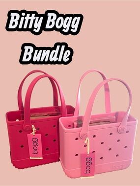 2X NWT Bitty Bogg Bag  Bundle Sweet Treats Pink Taffy & Haute Pink